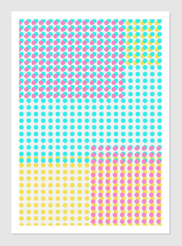 Polka dot background. Vector illustration of poster template. Abstract background with small multicolored circles. Round shapes of trendy colors.