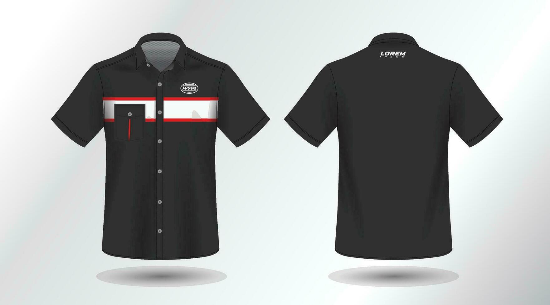 short sleeve work shirt vector