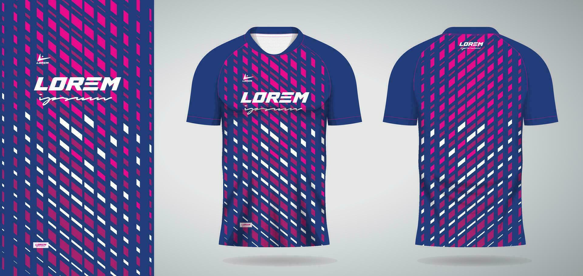 azul rosado Deportes jersey modelo para fútbol uniforme camisa diseño vector