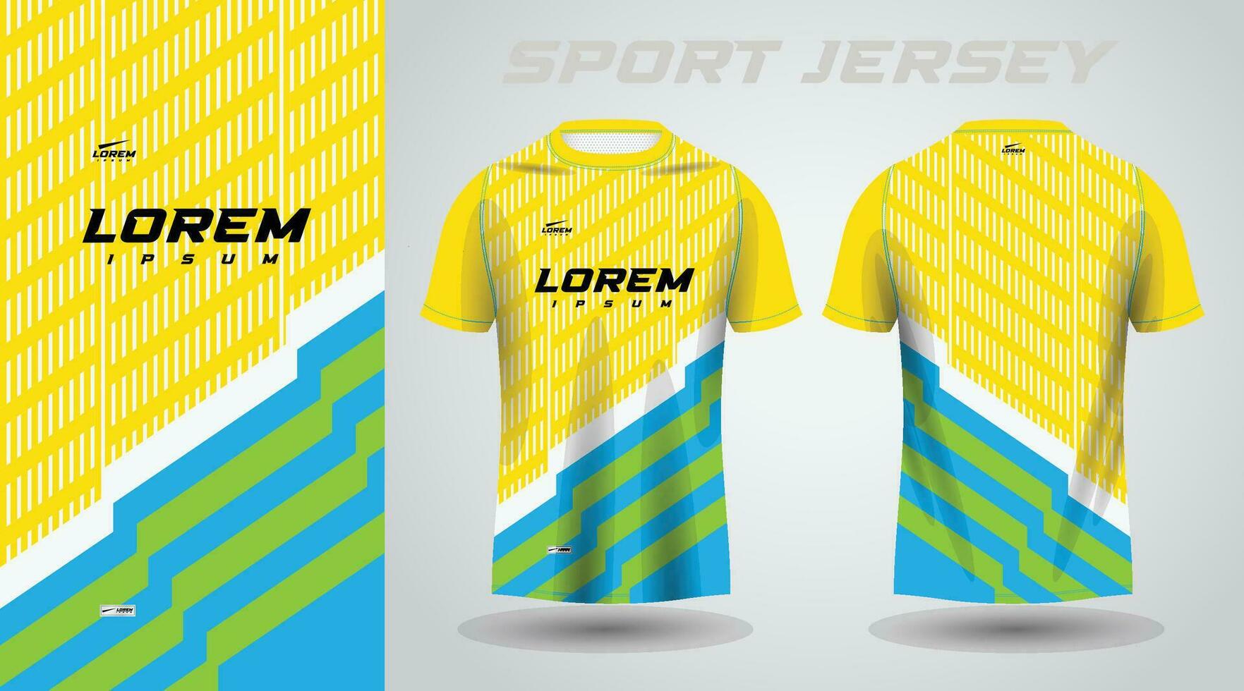 amarillo verde y azul color camisa fútbol fútbol americano deporte jersey modelo diseño Bosquejo vector