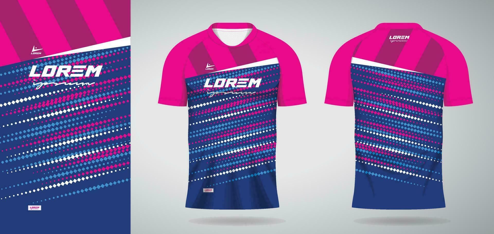 azul rosado Deportes jersey modelo para fútbol uniforme camisa diseño vector