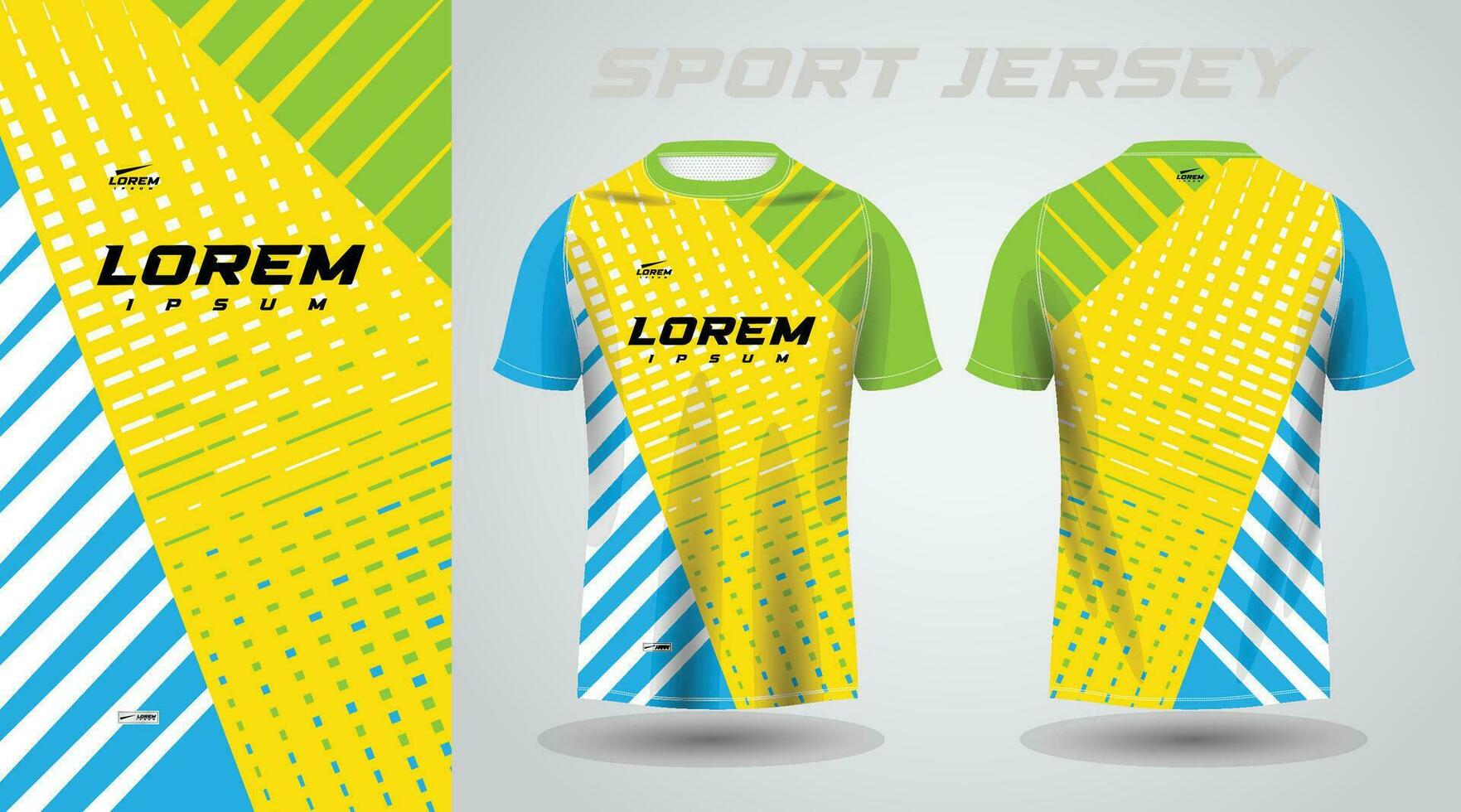 amarillo verde y azul color camisa fútbol fútbol americano deporte jersey modelo diseño Bosquejo vector