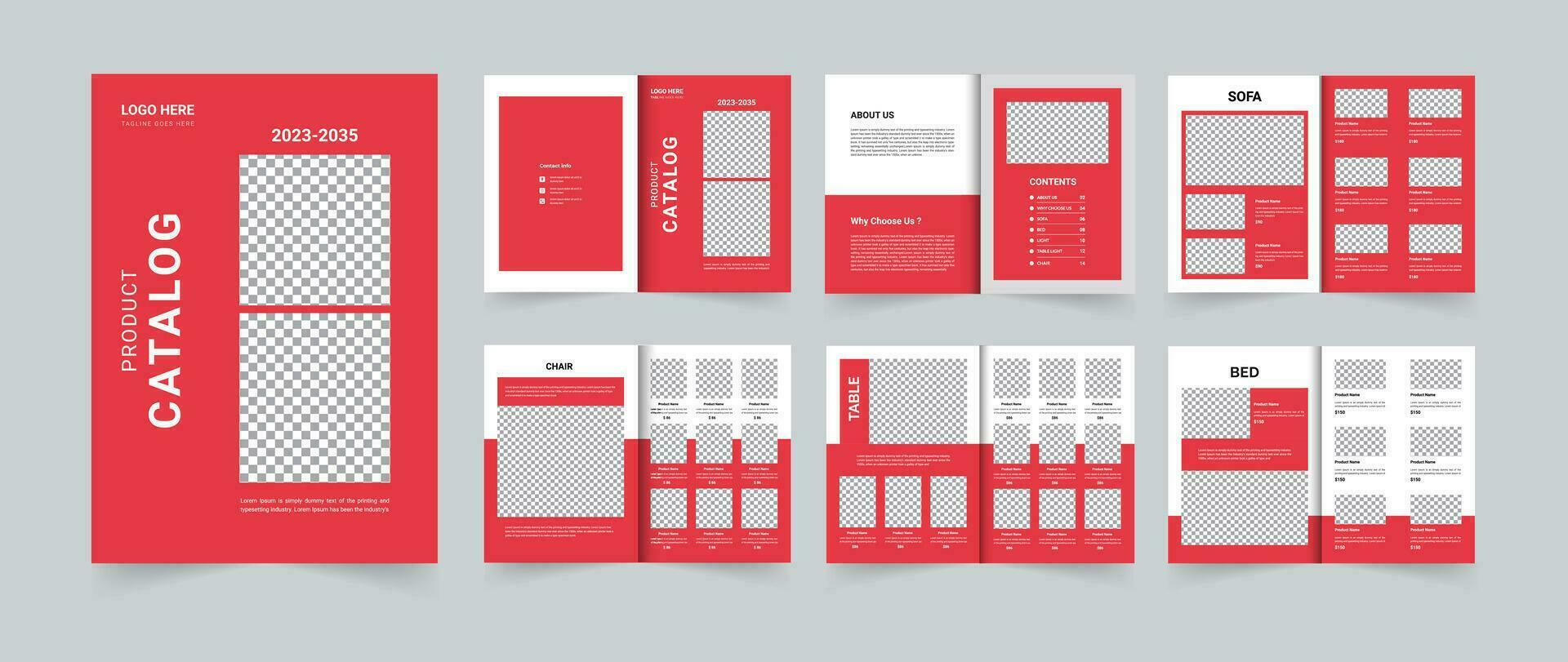 Product catalog layout or catalouge design template 12 Pages design vector