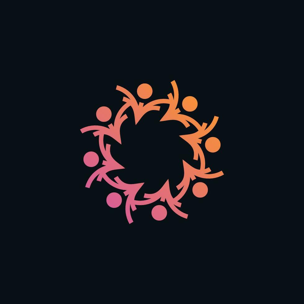 comunidad logo diseño vector con creativo idea
