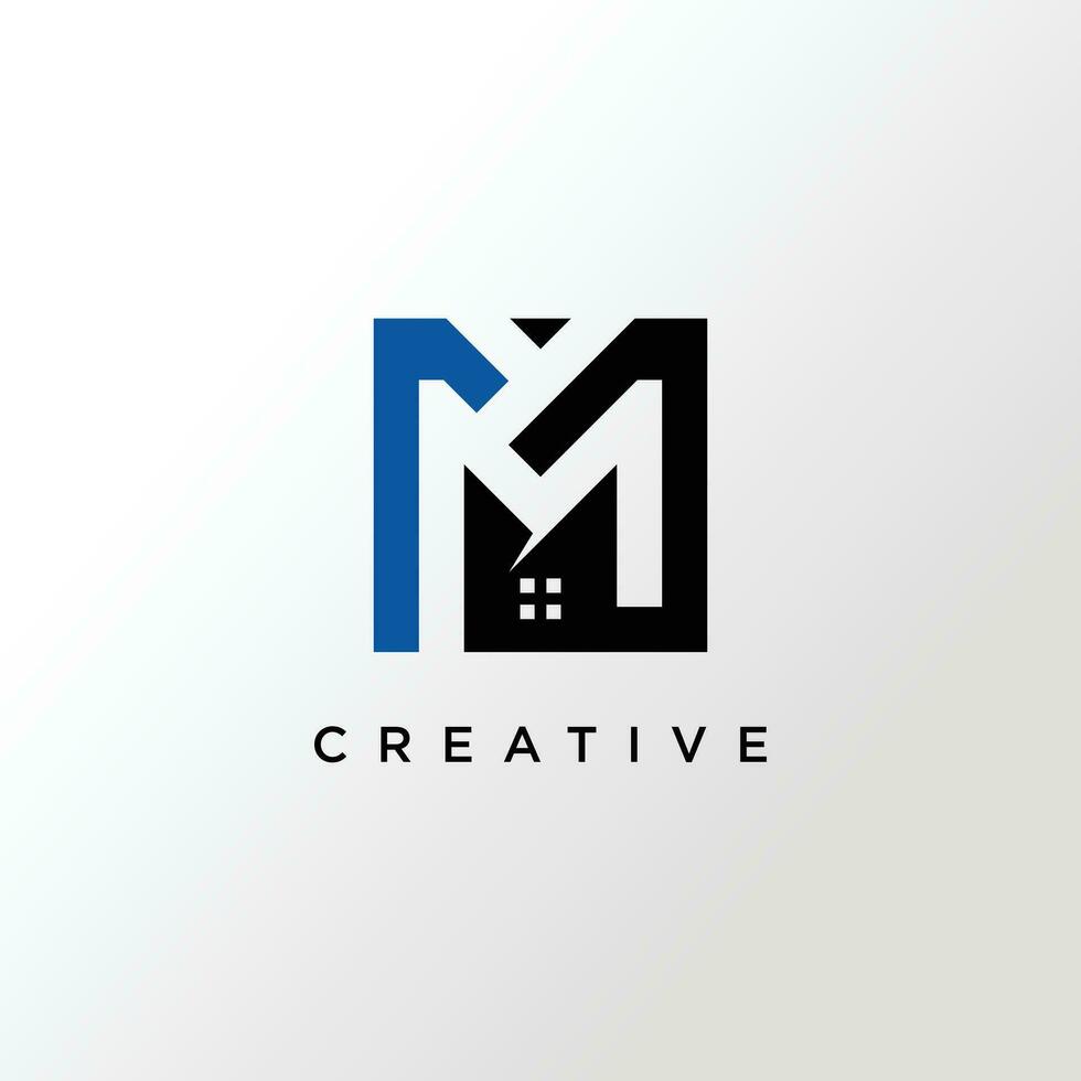 Letter M logo design vector with modern creative idea concept