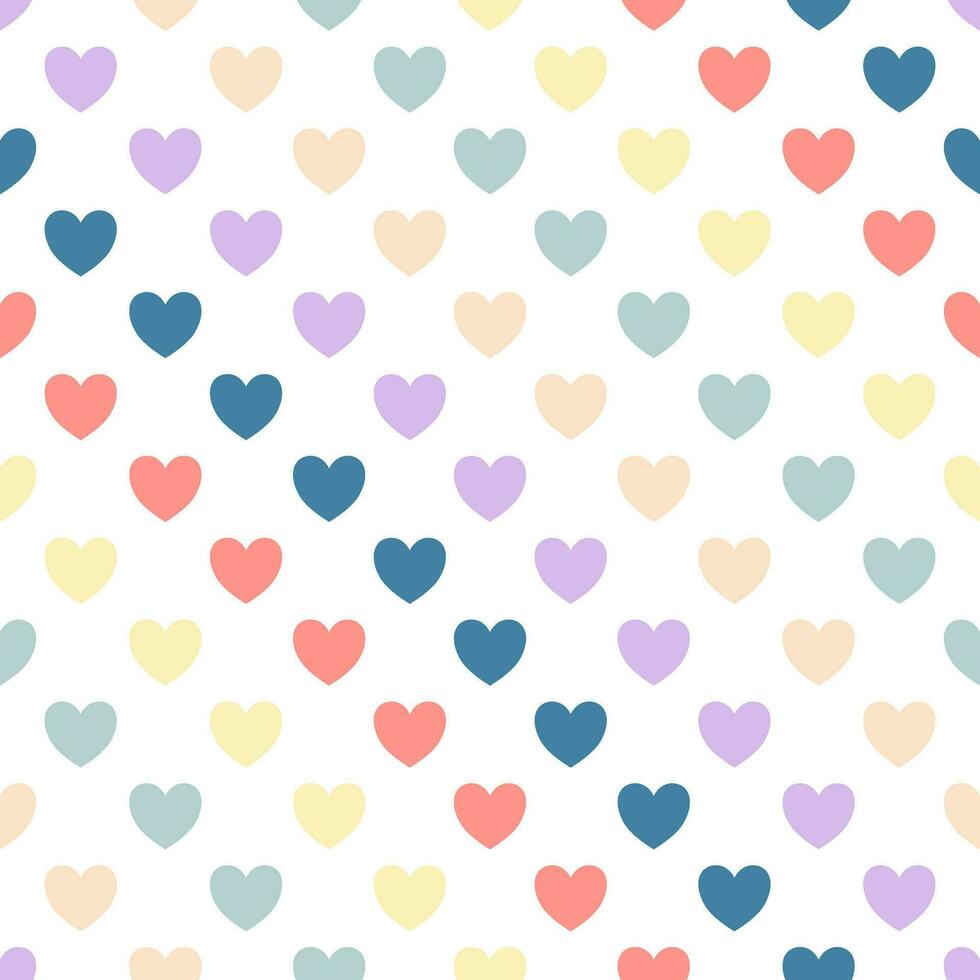 Seamless abstract vector of pastel hearts  pattern background for web, print, textile, wallpaper, gift wrapping paper and other.