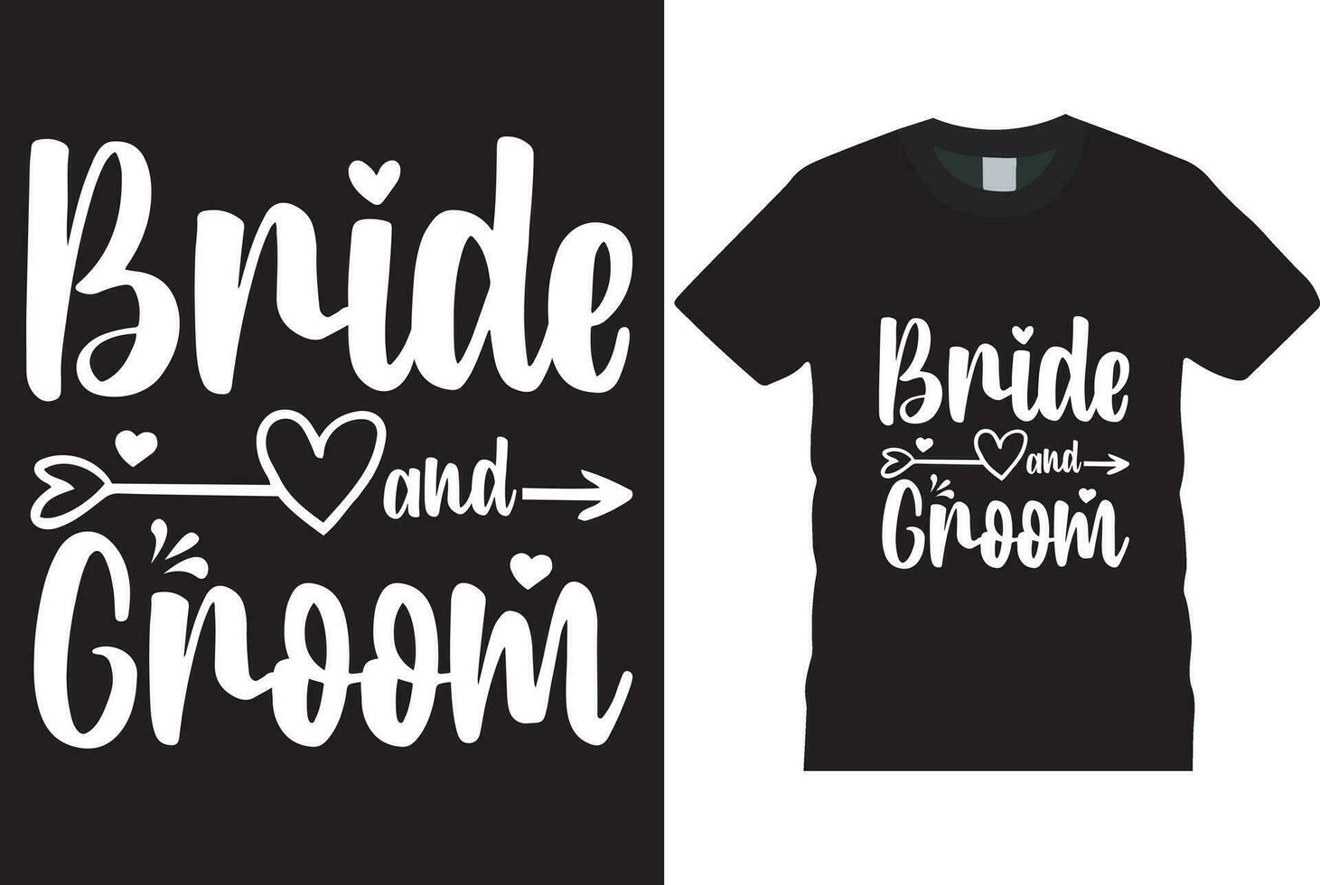 bride and groom t-shirt vector