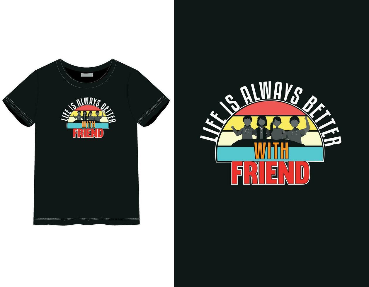 Friendship day T-shirt design vector