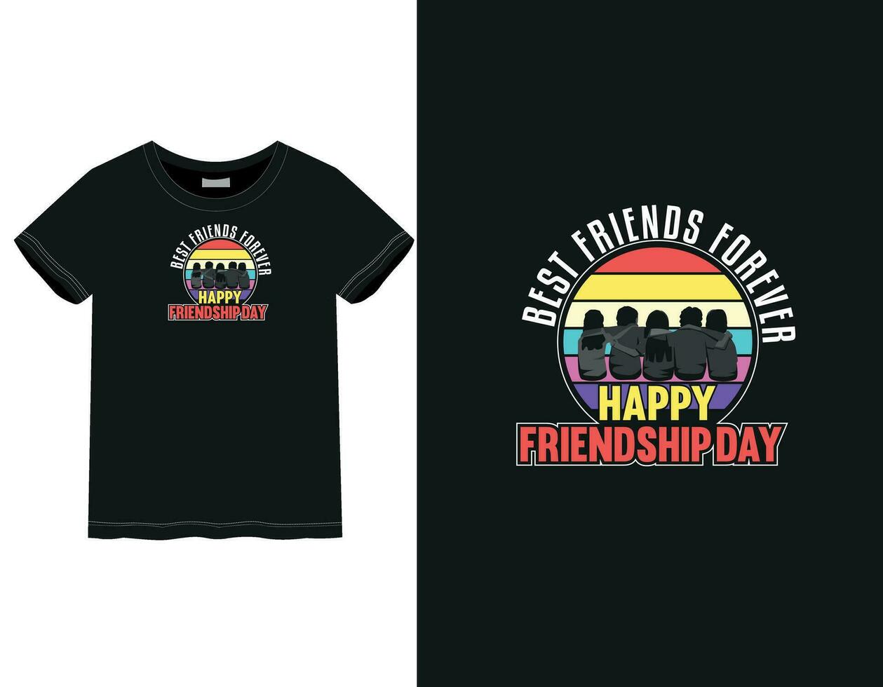 Friendship day t-shirt design vector