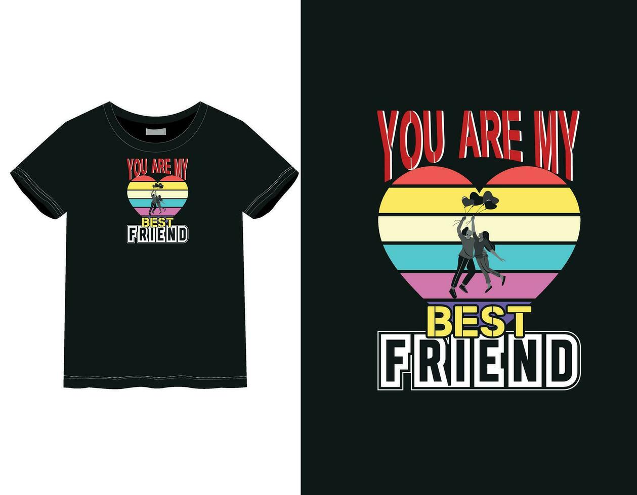 Friendship day T-shirt design vector