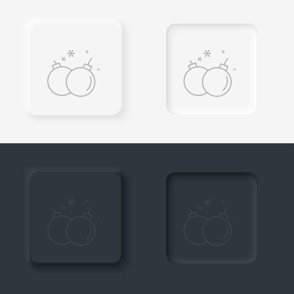 Bomb weapons detonation retro arcade. Neumorphic style button line icon. vector