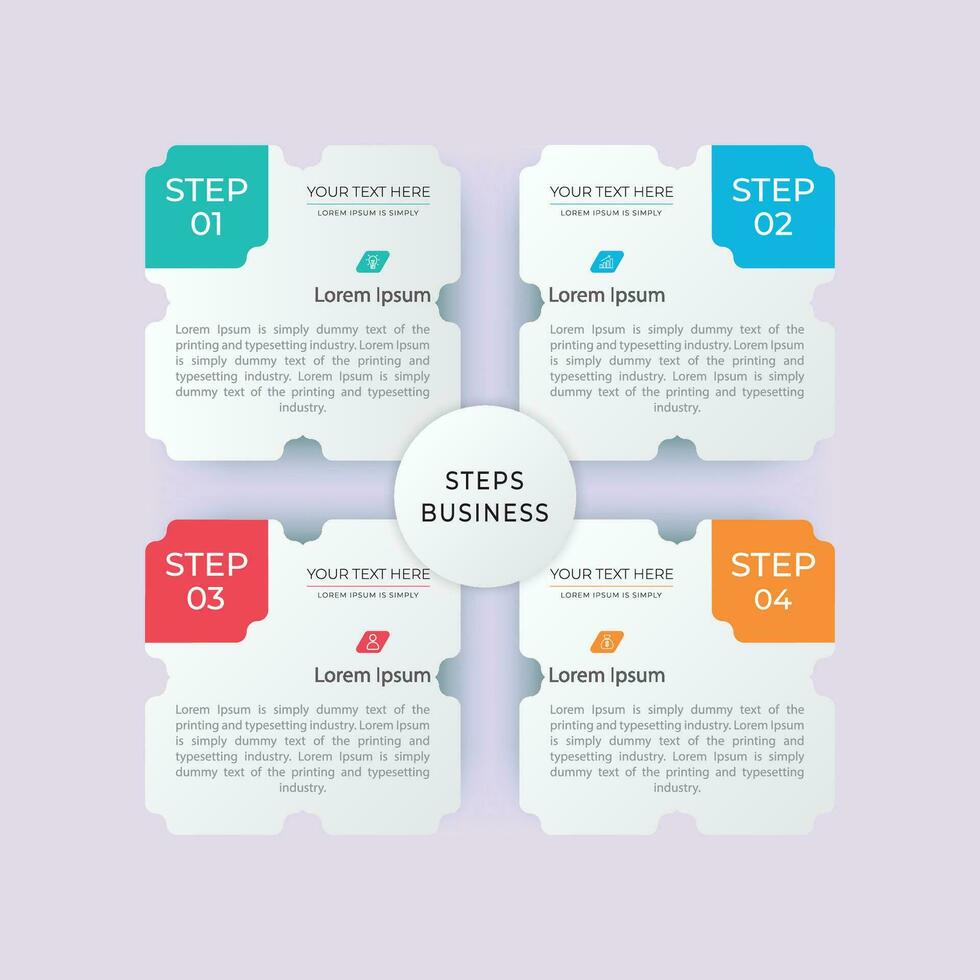 4 steps business infographics template design vector
