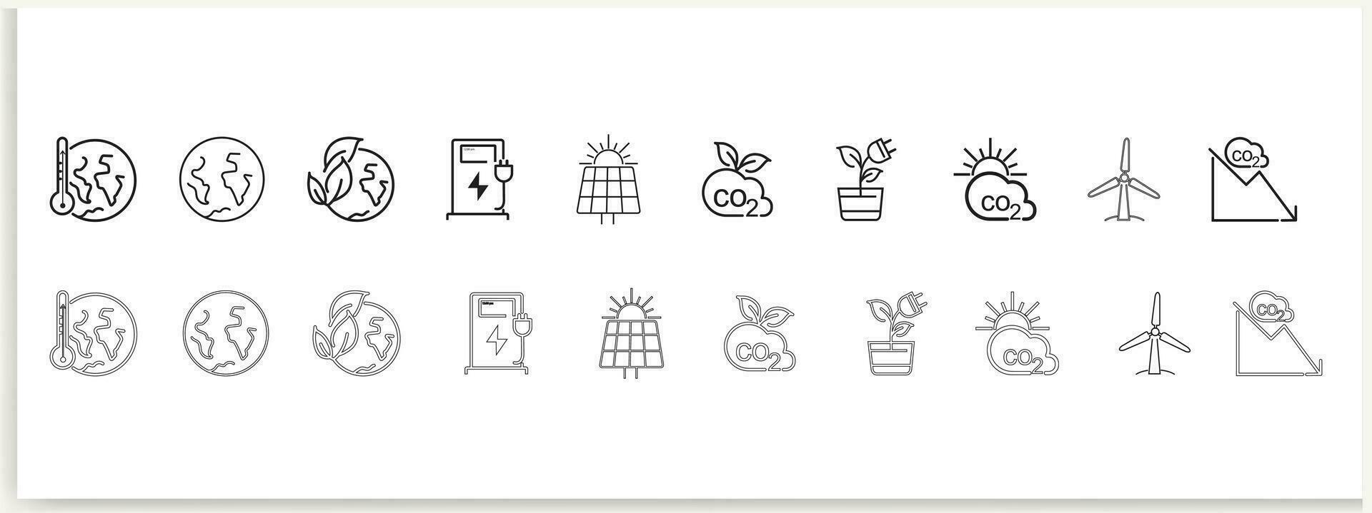 Ecology line icon set. Included icons as eco product, clean energy, renewable power, recycle vector