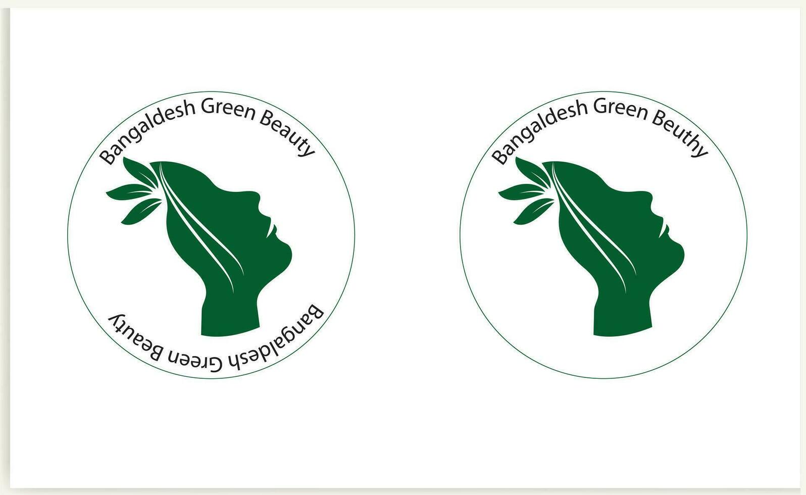 Green beauty logo design template. Vector illustration