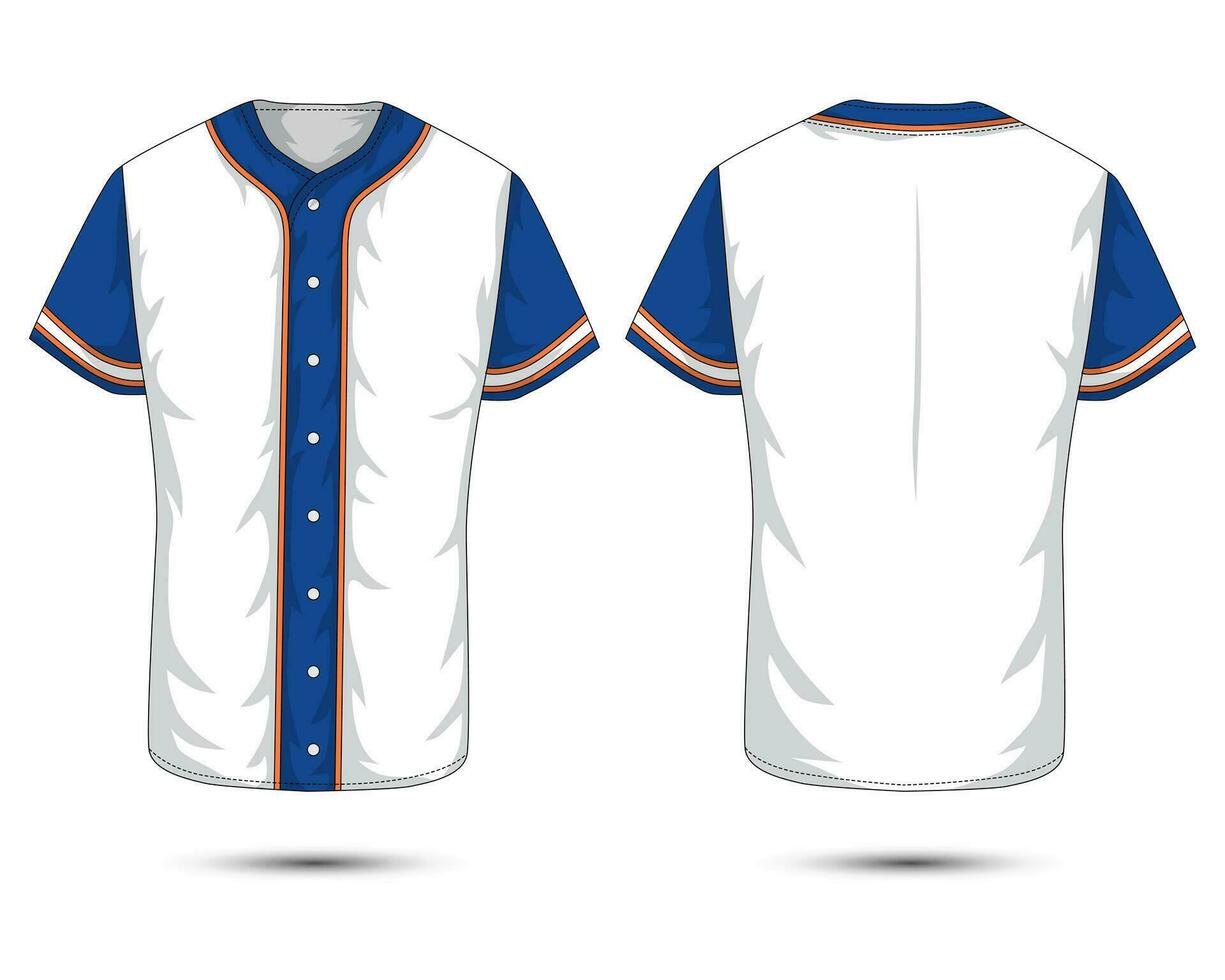 béisbol jersey Bosquejo frente y espalda ver vector