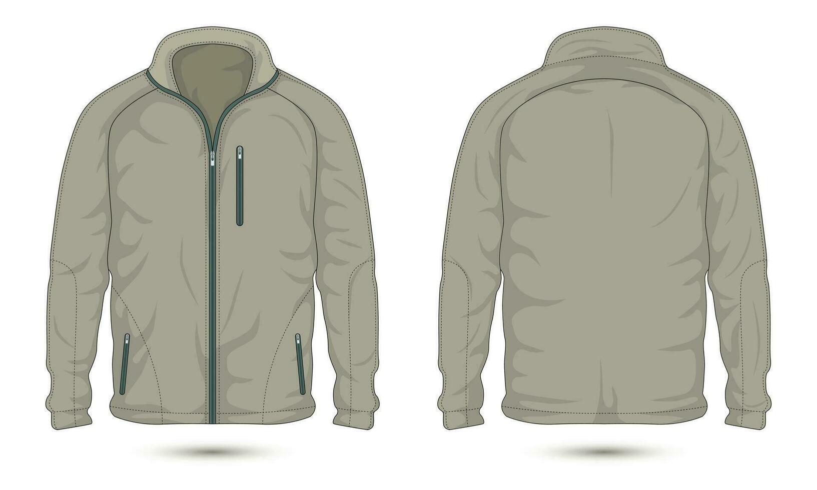 Zippered bomber jacket front and back view 25555003 Vector Art at Vecteezy