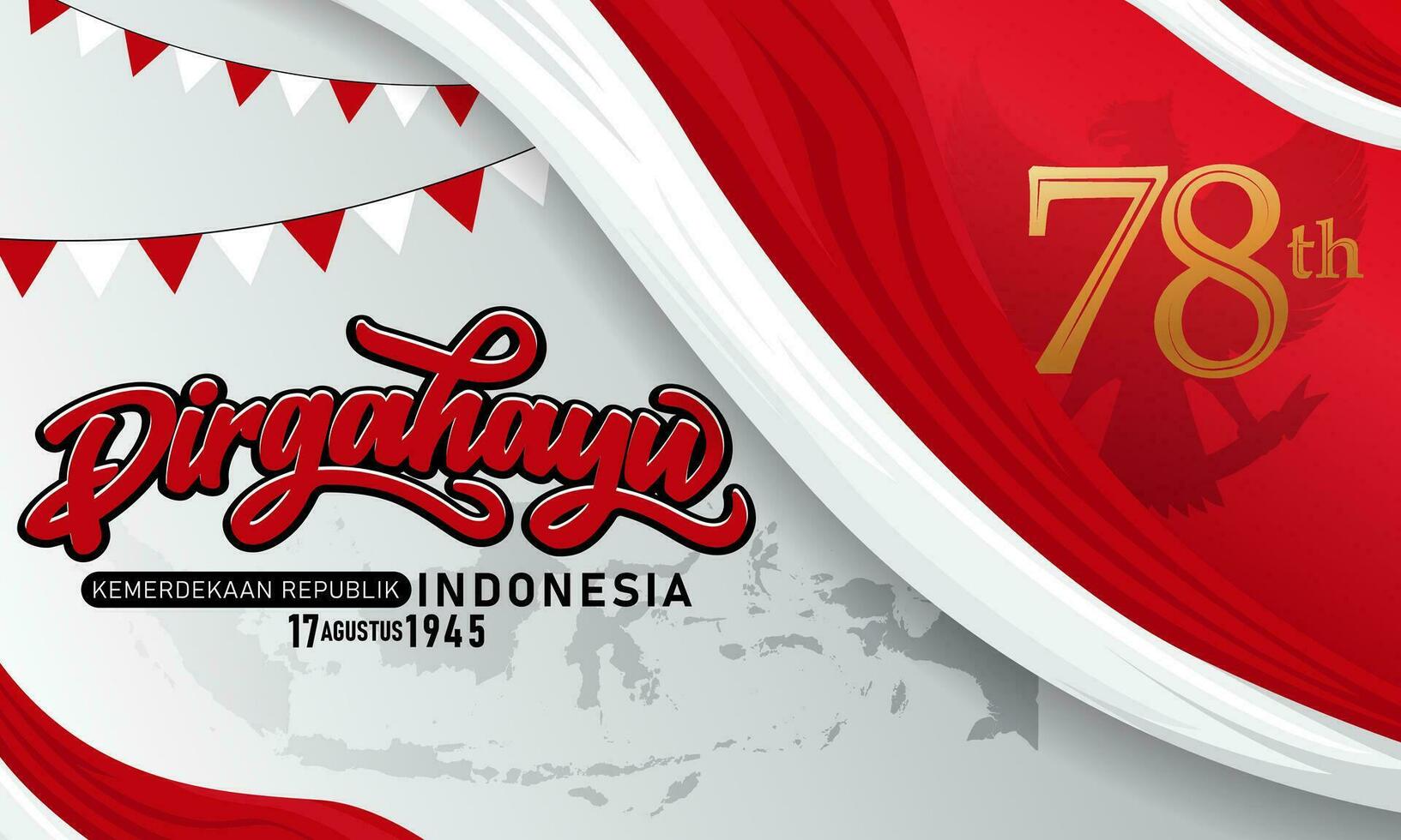 Indonesia independence day luxury background vector