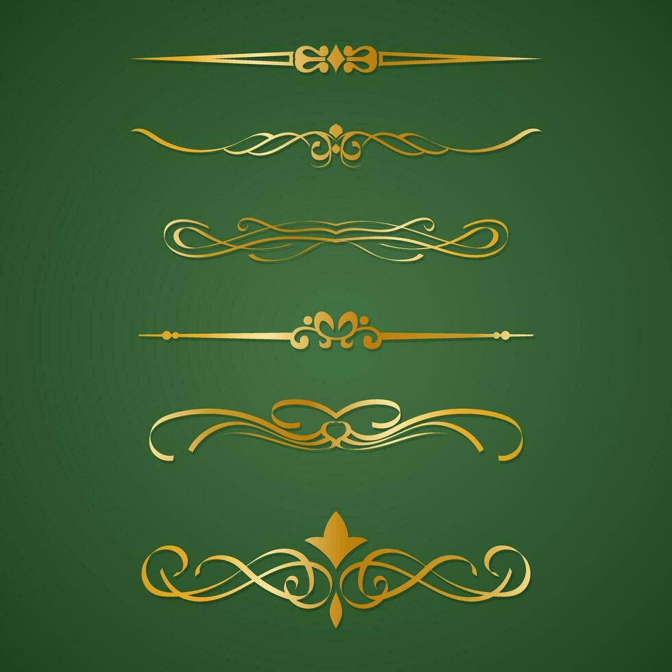 collection of luxury golden vintage borders. vector illustration