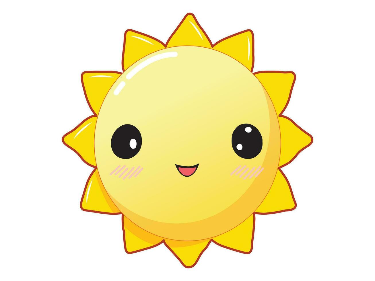 Kawaii Sun Cartoon Vector