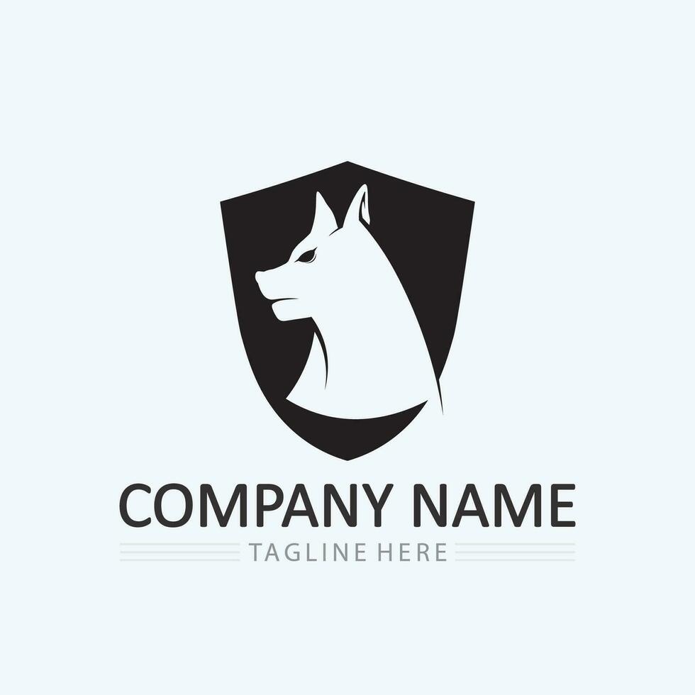 perro logo y icono animal vector ilustración diseño gráfico