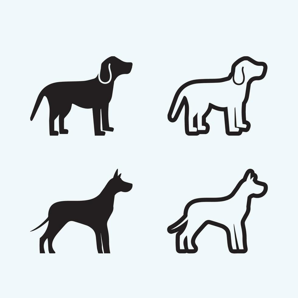 perro logo y icono animal vector ilustración diseño gráfico