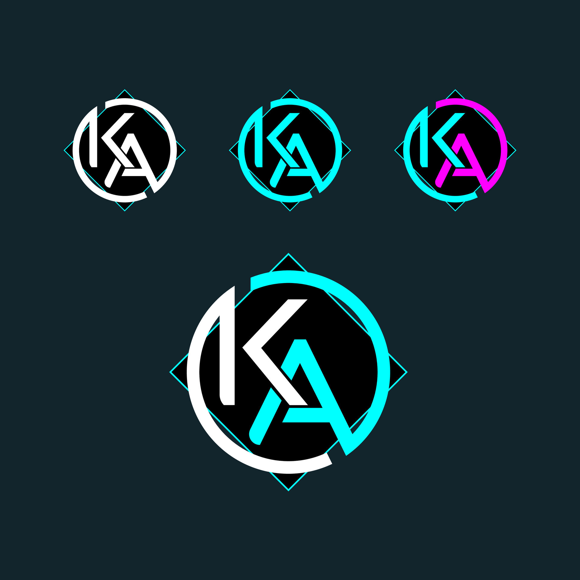 KA trendy letter logo design with circle 25555538 Vector Art at Vecteezy