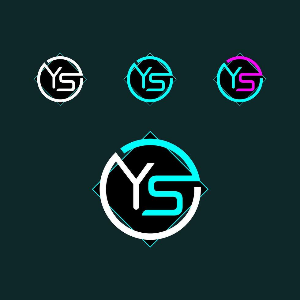 YS trendy letter logo design with circle vector