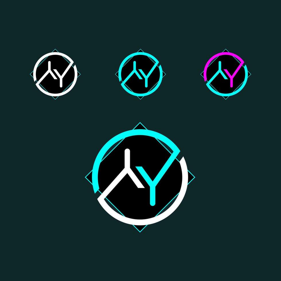 YY trendy letter logo design with circle vector