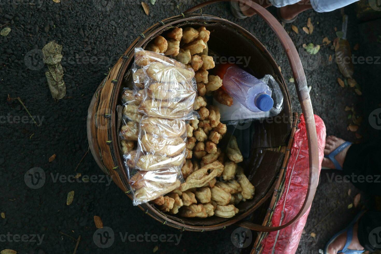 Bolang baling, Odading, fried bread. Traditional Indonesian food photo