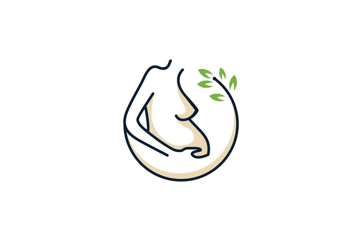 Pregnant woman logo design with modern unique concept vector