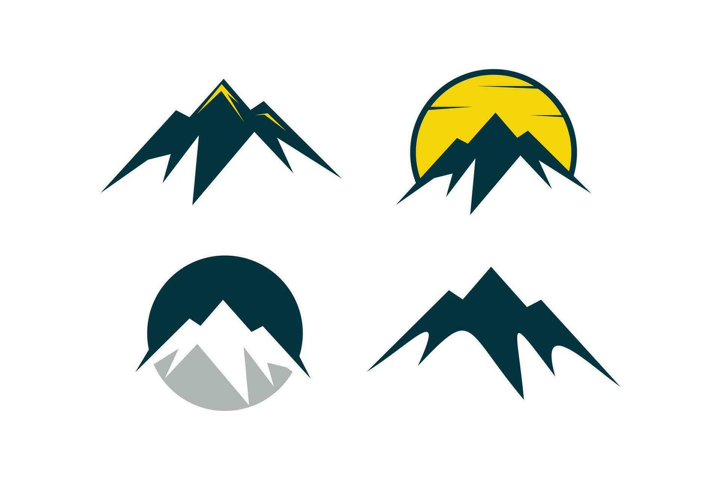 Set of mountain logo vector design with modern idea