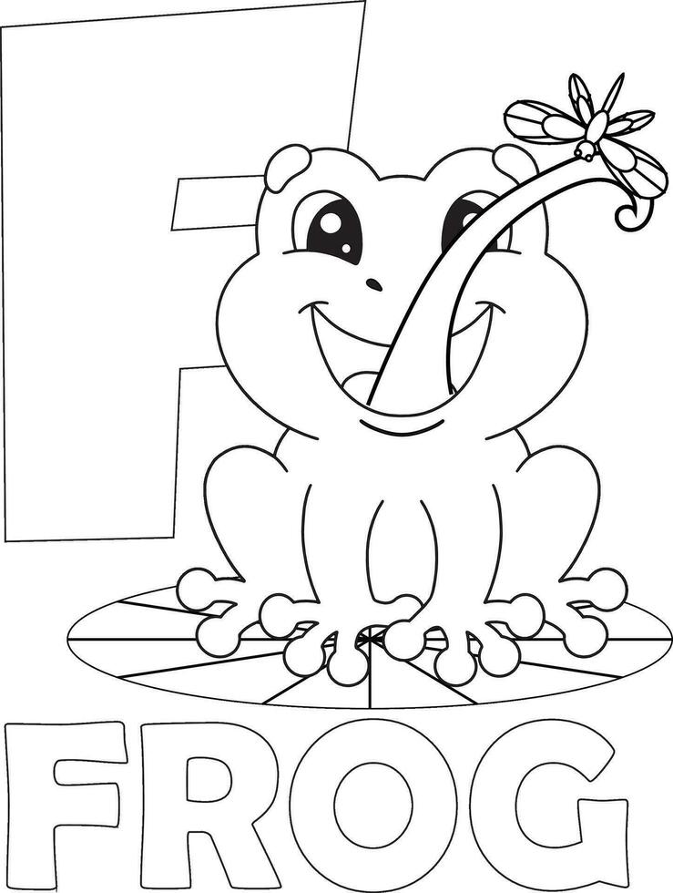 Alphabet Letter Coloring page for kids toddler preschooler vector