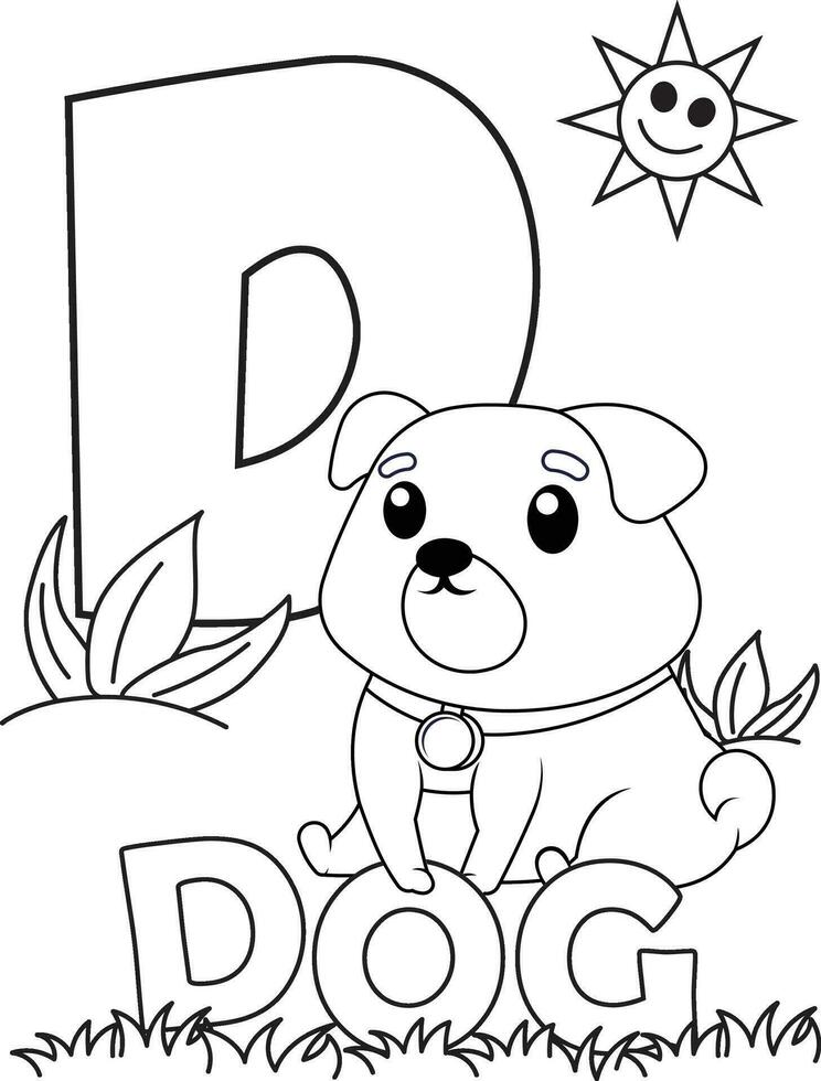 Alphabet Letter Coloring page for kids toddler preschooler vector