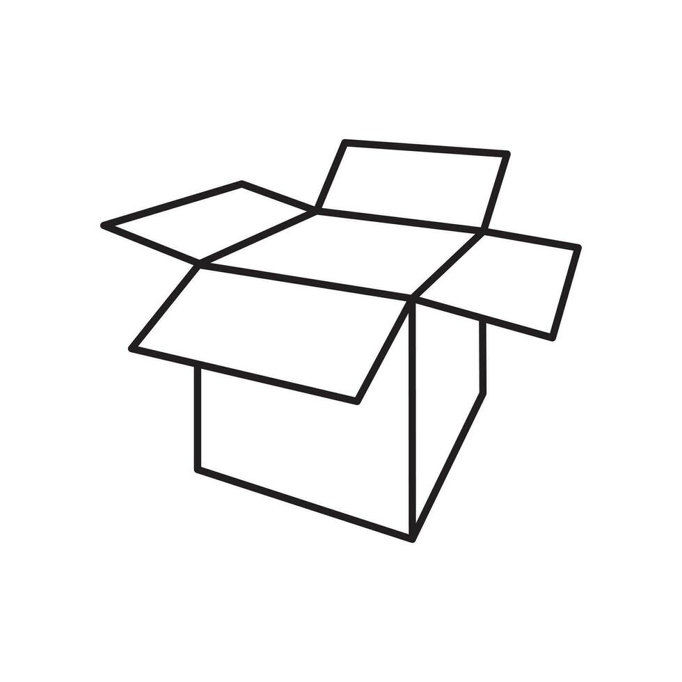 Box line icons. Package, delivery boxes, cargo box. Cargo distribution, export boxes, return parcel icons. Shipment of goods, open package. Linear set. Vector illustration.