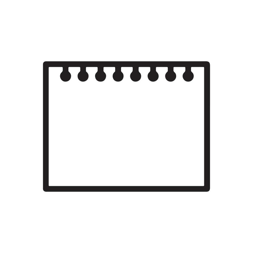 Notebook icon. Simple flat logo of notepad isolated on white background. Clipboard Vector illustration.
