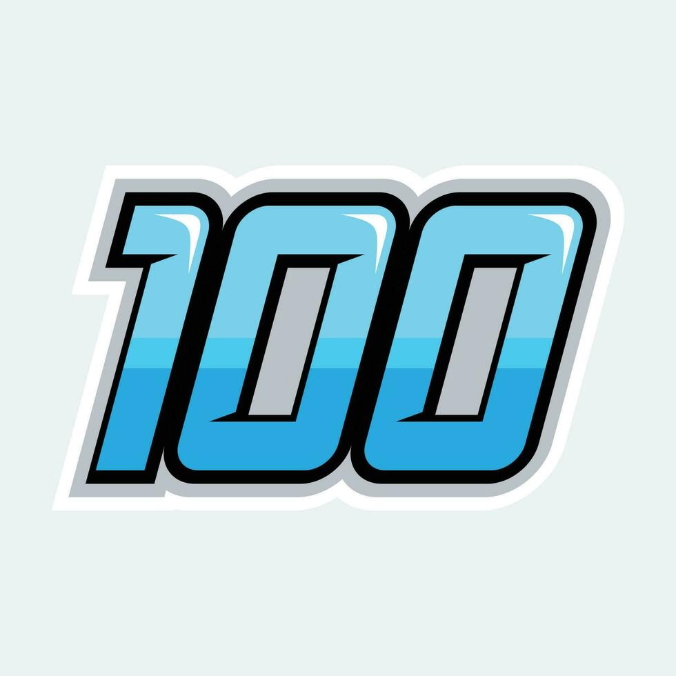 100 racing numbers logo vector