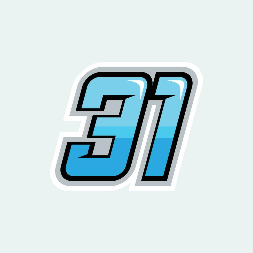 31 number racing design vector