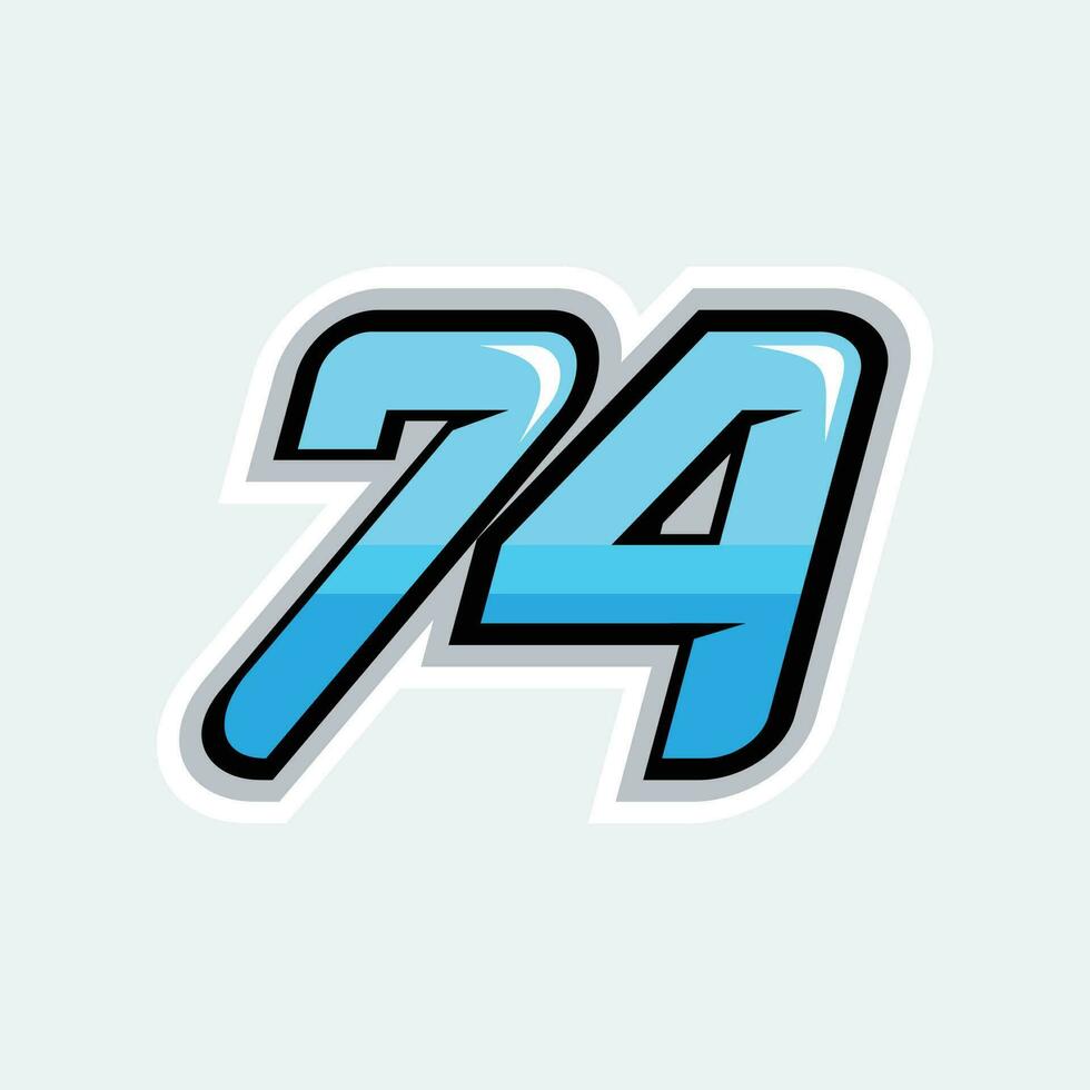 74 carreras números logo vector