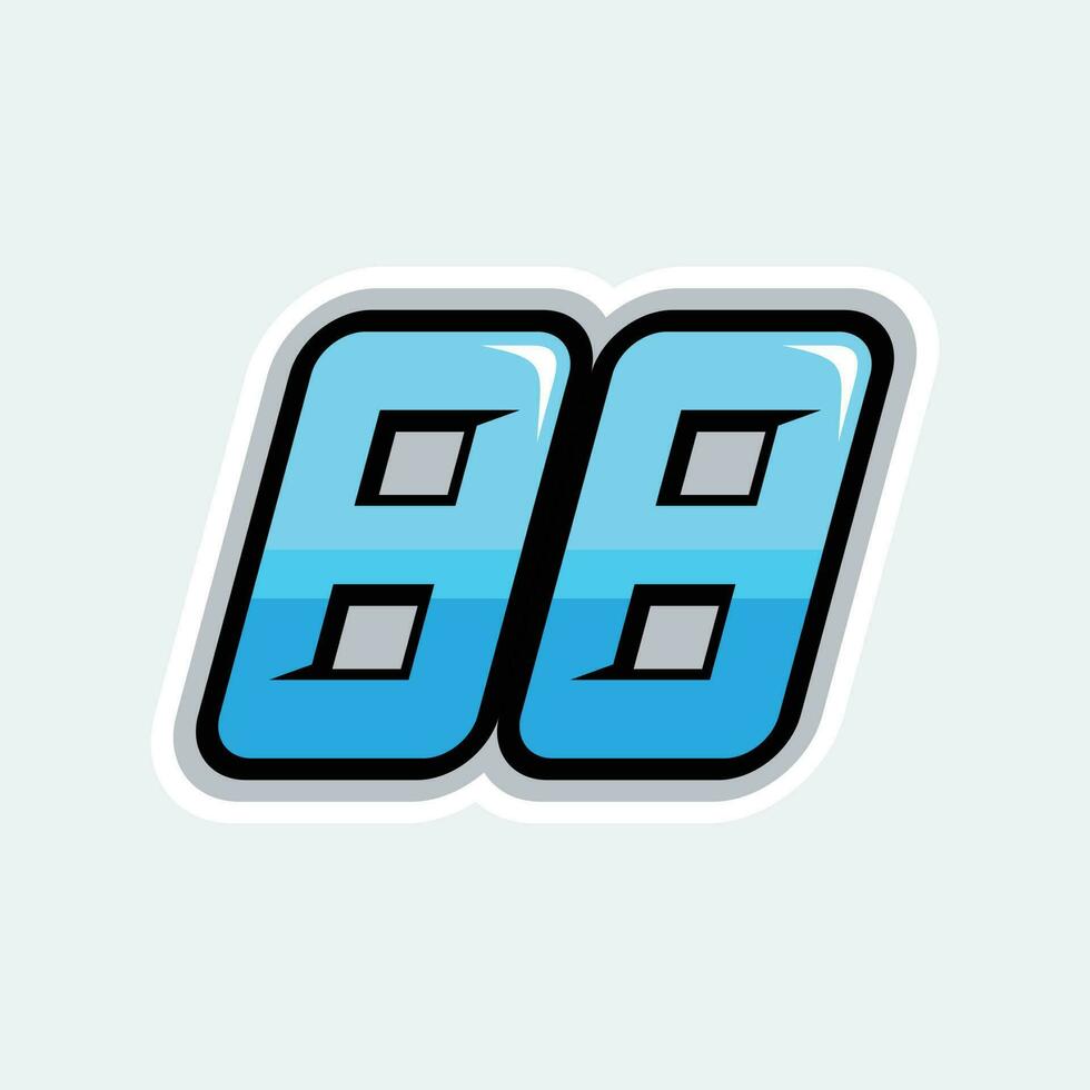 88 racing numbers logo vector