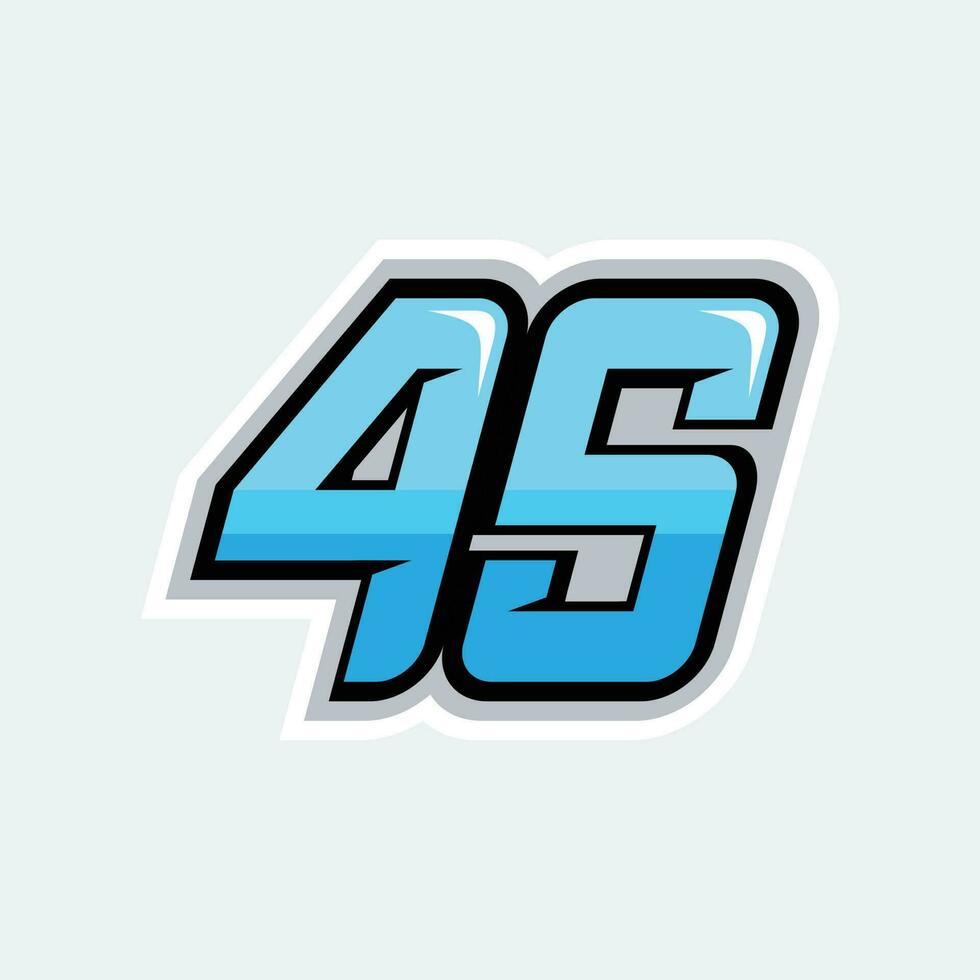 45 number racing design vector