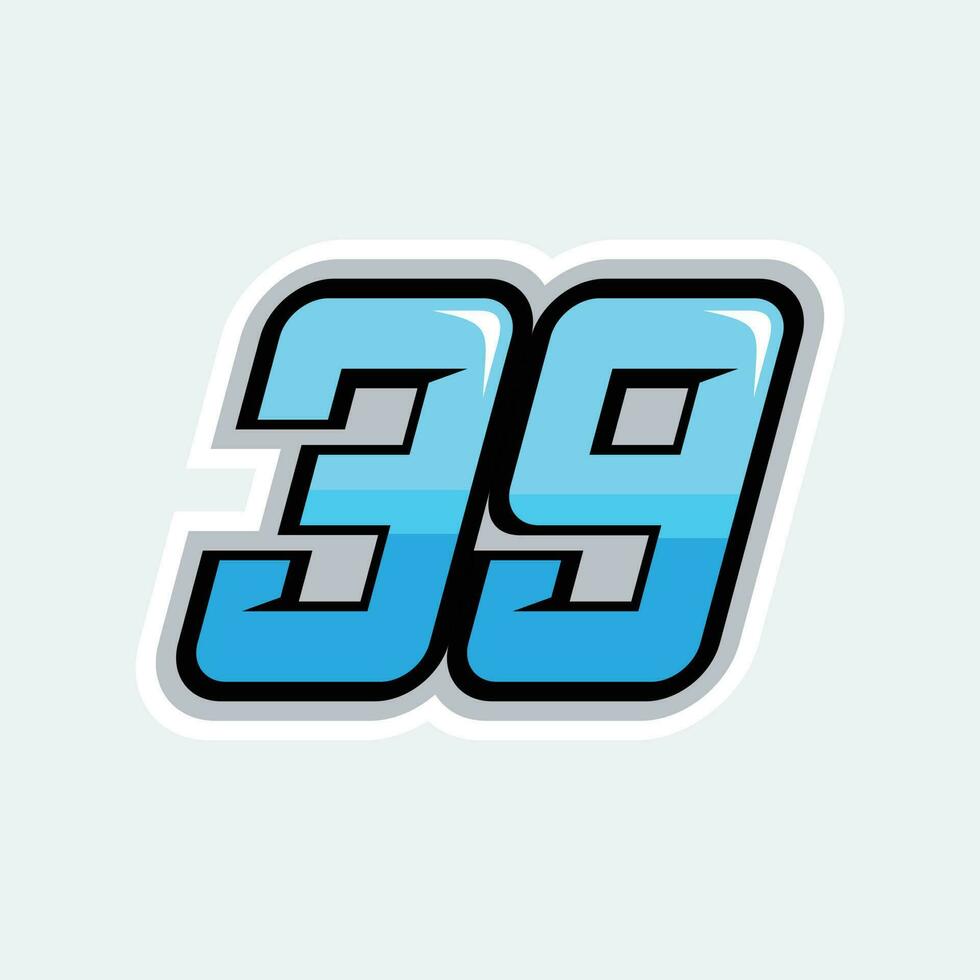 39 racing numbers vector