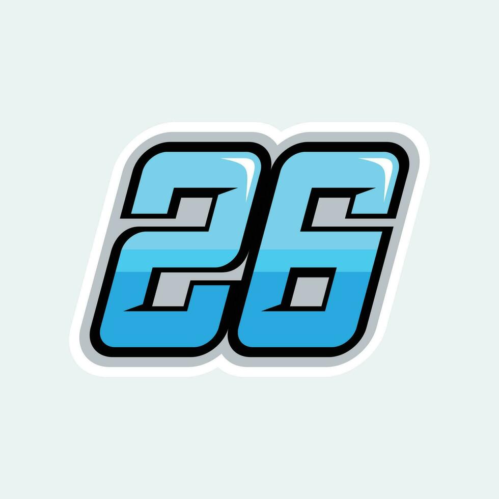 26 number racing design vector