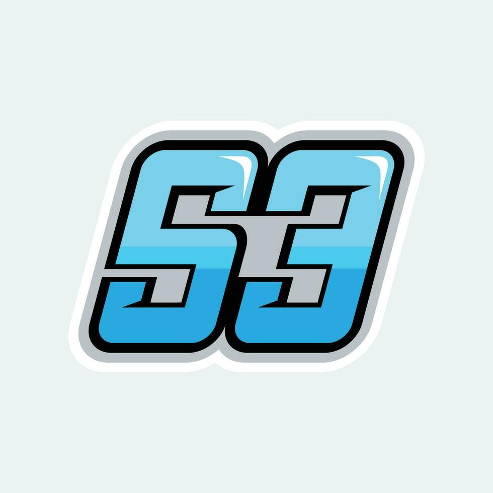 53 carreras números logo vector