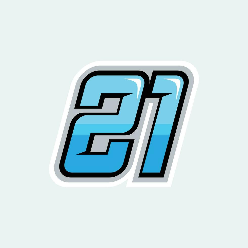 21 racing numbers vector