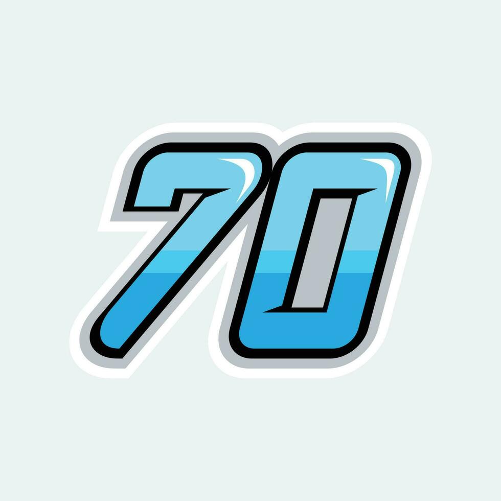 70 carreras números logo vector