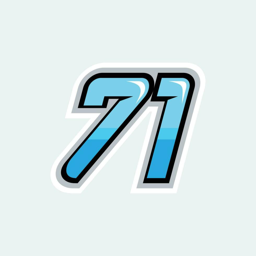 71 racing numbers logo vector