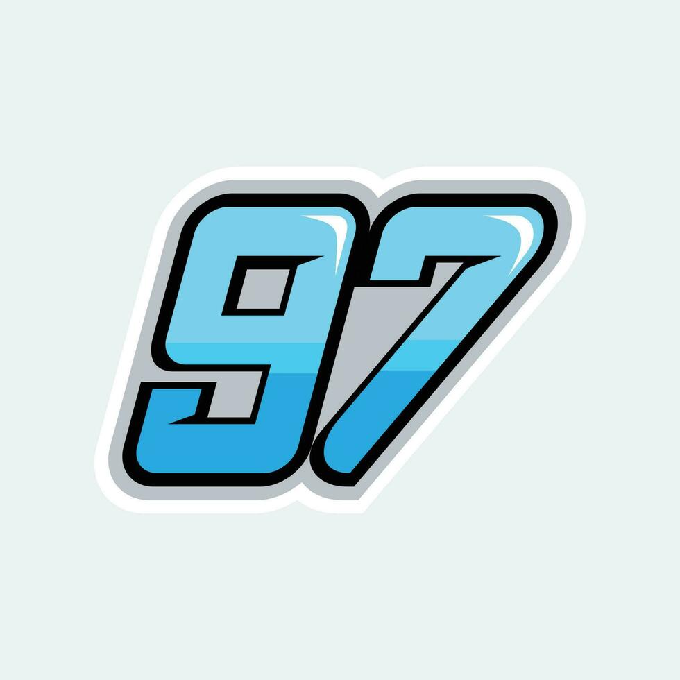 97 carreras números logo vector