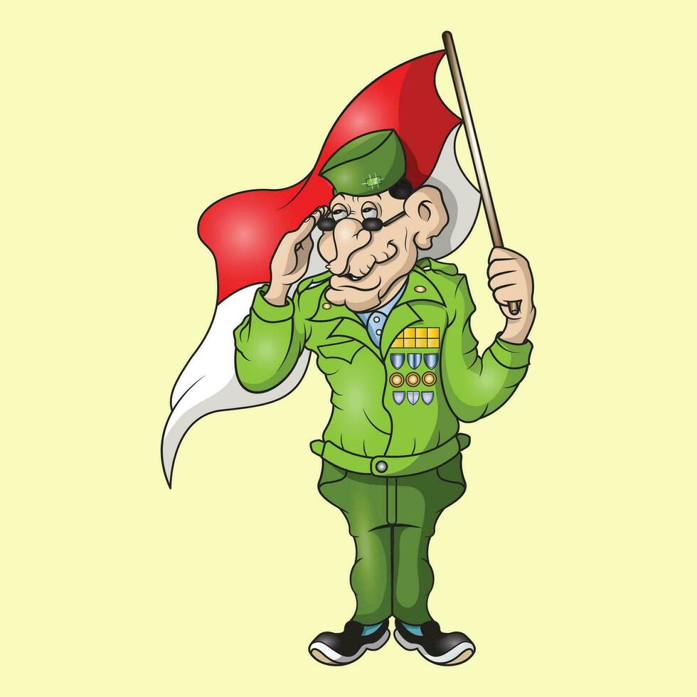 a veteran carrying a flag vector