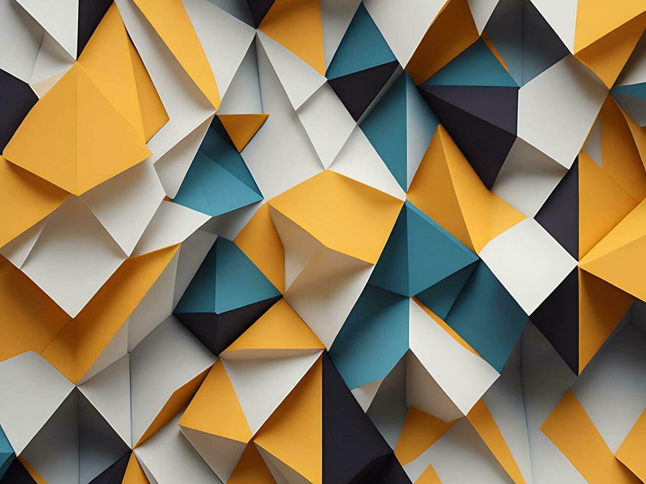 Abstract triangles blue background photo