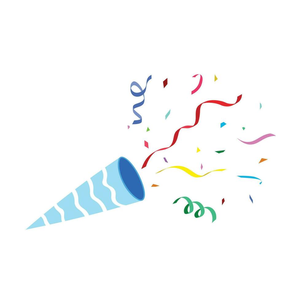 Colorful confetti flat vector in cartoon style. Birthday item in doodle style. Hand drawing icon for party concept.